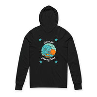 Load image into Gallery viewer, Surf Wave Unisex Hooded Long Sleeve Tee - Relaxed Beach Style, Great for Summer, Gift for Surfers, Casual Look, Beach Day Essentials
