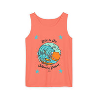 Load image into Gallery viewer, Ride or Die Surf Tank Top, Unisex Summer Apparel, Beachwear, Vacation Outfit, Gift for Surfers, Casual Tank Top
