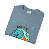 Load image into Gallery viewer, Ride or Die Surf T-Shirt, Unisex Graphic Tee for Beach Lovers, Perfect for Summer, Surfing Gifts, Coastal Vibes, Casual Wear

