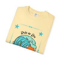 Load image into Gallery viewer, Ride or Die Surf T-Shirt, Unisex Graphic Tee for Beach Lovers, Perfect for Summer, Surfing Gifts, Coastal Vibes, Casual Wear
