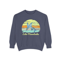 Load image into Gallery viewer, Lake Minnetonka Garment-Dyed Sweatshirt, Cozy Beach Sweatshirt, Unisex Lazy Day Wear, Spring &amp; Summer Apparel, Gift for Nature Lovers

