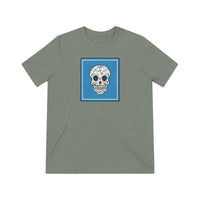 Load image into Gallery viewer, Zia Blue Skull Unisex Triblend Tee
