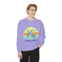 Load image into Gallery viewer, Catalina Island Dolphin Sweatshirt, Unisex Apparel, Beach Gear, Casual Wear, Vacation Clothes, Graphic Sweatshirt
