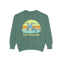 Load image into Gallery viewer, Lake Minnetonka Garment-Dyed Sweatshirt, Cozy Beach Sweatshirt, Unisex Lazy Day Wear, Spring &amp; Summer Apparel, Gift for Nature Lovers
