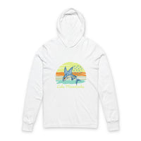 Load image into Gallery viewer, Beach Vibes Unisex Hooded Tee, Perfect for Summer, Outdoor Adventures, Relaxing by the Ocean, Gift for Beach Lovers, Lightweight Long Sleeve

