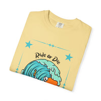 Load image into Gallery viewer, Ride or Die Surf T-Shirt, Unisex Graphic Tee for Beach Lovers, Perfect for Summer, Surfing Gifts, Coastal Vibes, Casual Wear
