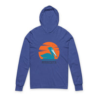 Load image into Gallery viewer, Minnesota Pelican Unisex Hooded Long Sleeve Tee, Perfect for Outdoor Adventures, Gift for Nature Lovers, Travel Souvenir, Casual Wear, [...]

