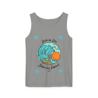 Load image into Gallery viewer, Ride or Die Surf Tank Top, Unisex Summer Apparel, Beachwear, Vacation Outfit, Gift for Surfers, Casual Tank Top
