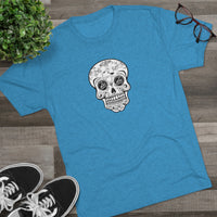 Load image into Gallery viewer, Zia Sugar Skull Unisex Tri-Blend Crew Tee
