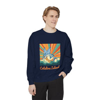 Load image into Gallery viewer, Catalina Island Unisex Garment-Dyed Sweatshirt, Vintage Style, Cozy Apparel, Beachwear, Travel Gift, Summer Vibes
