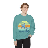 Load image into Gallery viewer, Catalina Island Dolphin Sweatshirt, Unisex Apparel, Beach Gear, Casual Wear, Vacation Clothes, Graphic Sweatshirt
