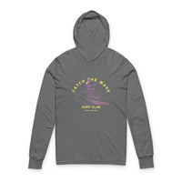 Load image into Gallery viewer, Catch the Wave Unisex Hooded Long Sleeve Tee | Surf Club Apparel, Beachwear, Casual Outfit, Gift for Surfers, Summer Style
