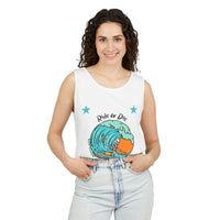 Load image into Gallery viewer, Ride or Die Surf Tank Top, Unisex Summer Apparel, Beachwear, Vacation Outfit, Gift for Surfers, Casual Tank Top
