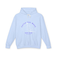Load image into Gallery viewer, Surf Club Lightweight Hoodie - Catch the Wave, Summer Vibes, Casual Wear, Beach Days, Surfing Gifts, Unisex Apparel
