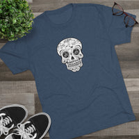 Load image into Gallery viewer, Zia Sugar Skull Unisex Tri-Blend Crew Tee
