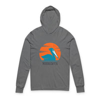 Load image into Gallery viewer, Minnesota Pelican Unisex Hooded Long Sleeve Tee, Perfect for Outdoor Adventures, Gift for Nature Lovers, Travel Souvenir, Casual Wear, [...]
