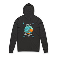 Load image into Gallery viewer, Surf Wave Unisex Hooded Long Sleeve Tee - Relaxed Beach Style, Great for Summer, Gift for Surfers, Casual Look, Beach Day Essentials
