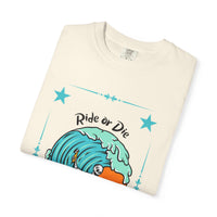 Load image into Gallery viewer, Ride or Die Surf T-Shirt, Unisex Graphic Tee for Beach Lovers, Perfect for Summer, Surfing Gifts, Coastal Vibes, Casual Wear
