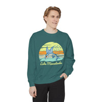 Load image into Gallery viewer, Lake Minnetonka Garment-Dyed Sweatshirt, Cozy Beach Sweatshirt, Unisex Lazy Day Wear, Spring &amp; Summer Apparel, Gift for Nature Lovers
