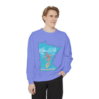 Load image into Gallery viewer, Minnesota Vintage Surfing Sweatshirt - Cozy Unisex Pullover for Beach Lovers, Retro Style, Gift for Nature Enthusiasts, Summer Vibes, [...]
