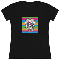 Load image into Gallery viewer, Zia Sugar Skull Women&#39;s Tri-Blend Tee
