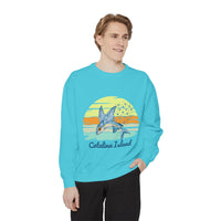 Load image into Gallery viewer, Catalina Island Dolphin Sweatshirt, Unisex Apparel, Beach Gear, Casual Wear, Vacation Clothes, Graphic Sweatshirt
