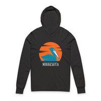 Load image into Gallery viewer, Coastal Sunset Pelican Hoodie, Beachwear, Unisex Tee, Gift for Ocean Lovers, Summer Vacation Top, Relaxed Fit Pullover
