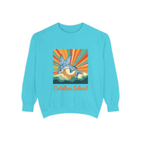 Load image into Gallery viewer, Catalina Island Unisex Garment-Dyed Sweatshirt, Vintage Style, Cozy Apparel, Beachwear, Travel Gift, Summer Vibes
