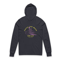 Load image into Gallery viewer, Catch the Wave Unisex Hooded Long Sleeve Tee | Surf Club Apparel, Beachwear, Casual Outfit, Gift for Surfers, Summer Style
