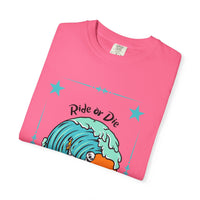 Load image into Gallery viewer, Ride or Die Surf T-Shirt, Unisex Graphic Tee for Beach Lovers, Perfect for Summer, Surfing Gifts, Coastal Vibes, Casual Wear
