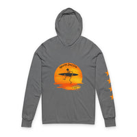 Load image into Gallery viewer, Retro Surfing Unisex Hooded Long Sleeve Tee, Ideal for Beach Days, Summer Vacations, Gift for Surfers, Travel Adventurers, Casual Wear
