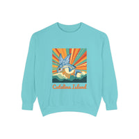 Load image into Gallery viewer, Catalina Island Unisex Garment-Dyed Sweatshirt, Vintage Style, Cozy Apparel, Beachwear, Travel Gift, Summer Vibes
