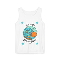 Load image into Gallery viewer, Ride or Die Surf Tank Top, Unisex Summer Apparel, Beachwear, Vacation Outfit, Gift for Surfers, Casual Tank Top
