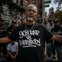 Load image into Gallery viewer, 90's Rap vs. Everybody T-Shirt — Garment Dyed T-Shirt
