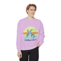 Load image into Gallery viewer, Catalina Island Dolphin Sweatshirt, Unisex Apparel, Beach Gear, Casual Wear, Vacation Clothes, Graphic Sweatshirt
