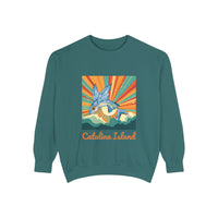 Load image into Gallery viewer, Catalina Island Unisex Garment-Dyed Sweatshirt, Vintage Style, Cozy Apparel, Beachwear, Travel Gift, Summer Vibes
