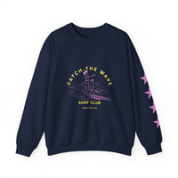 Load image into Gallery viewer, Catch the Wave Unisex Crewneck Sweatshirt – Cozy, Beachy Vibes, Ideal for Surfers, Perfect for Casual Outings, Gifts for Ocean Lovers
