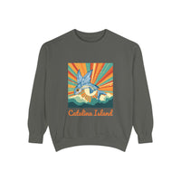 Load image into Gallery viewer, Catalina Island Unisex Garment-Dyed Sweatshirt, Vintage Style, Cozy Apparel, Beachwear, Travel Gift, Summer Vibes
