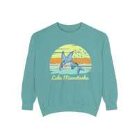 Load image into Gallery viewer, Lake Minnetonka Garment-Dyed Sweatshirt, Cozy Beach Sweatshirt, Unisex Lazy Day Wear, Spring &amp; Summer Apparel, Gift for Nature Lovers

