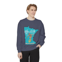 Load image into Gallery viewer, Minnesota Vintage Surfing Sweatshirt - Cozy Unisex Pullover for Beach Lovers, Retro Style, Gift for Nature Enthusiasts, Summer Vibes, [...]
