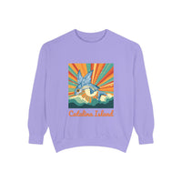 Load image into Gallery viewer, Catalina Island Unisex Garment-Dyed Sweatshirt, Vintage Style, Cozy Apparel, Beachwear, Travel Gift, Summer Vibes
