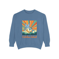 Load image into Gallery viewer, Catalina Island Unisex Garment-Dyed Sweatshirt, Vintage Style, Cozy Apparel, Beachwear, Travel Gift, Summer Vibes

