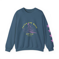 Load image into Gallery viewer, Catch the Wave Unisex Crewneck Sweatshirt – Cozy, Beachy Vibes, Ideal for Surfers, Perfect for Casual Outings, Gifts for Ocean Lovers
