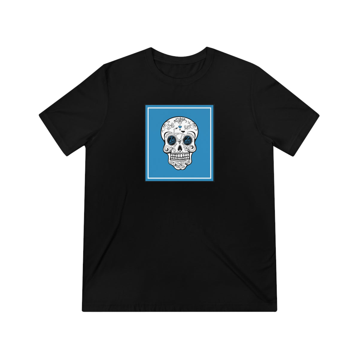 Zia Blue Skull Unisex Triblend Tee