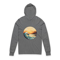Load image into Gallery viewer, Chill Beach Vibes Unisex Hooded Long Sleeve Tee, Surfing Shirt, Summer Apparel, Sun-Soaked Style, Coastal Clothing
