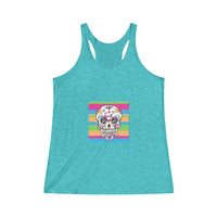 Load image into Gallery viewer, Zia Sugar Skull Women&#39;s Tri-Blend Racerback Tank
