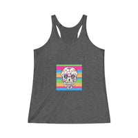 Load image into Gallery viewer, Zia Sugar Skull Women&#39;s Tri-Blend Racerback Tank
