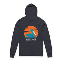 Load image into Gallery viewer, Coastal Sunset Pelican Hoodie, Beachwear, Unisex Tee, Gift for Ocean Lovers, Summer Vacation Top, Relaxed Fit Pullover
