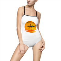 Load image into Gallery viewer, Vibrant Sunset Surfing Women's One-Piece Swimsuit | Beach Ready, Summer Fashion, Swimwear, Vacation Outfit, Pool Party Must-Have
