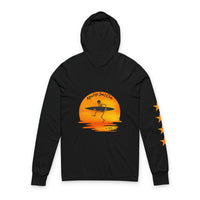 Load image into Gallery viewer, Retro Surfing Unisex Hooded Long Sleeve Tee, Ideal for Beach Days, Summer Vacations, Gift for Surfers, Travel Adventurers, Casual Wear

